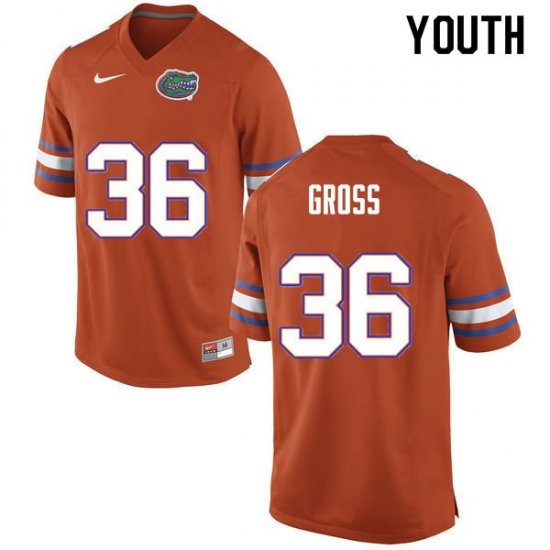 Youth Florida Gators #36 Dennis Gross NCAA Nike Orange Authentic Stitched College Football Jersey PUG0562DE